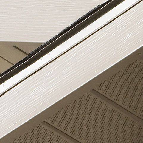 Exterior trim rake board.