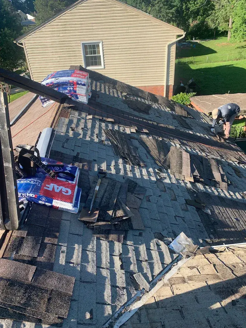 Copper colored metal roof in Gaithersburg, MD.