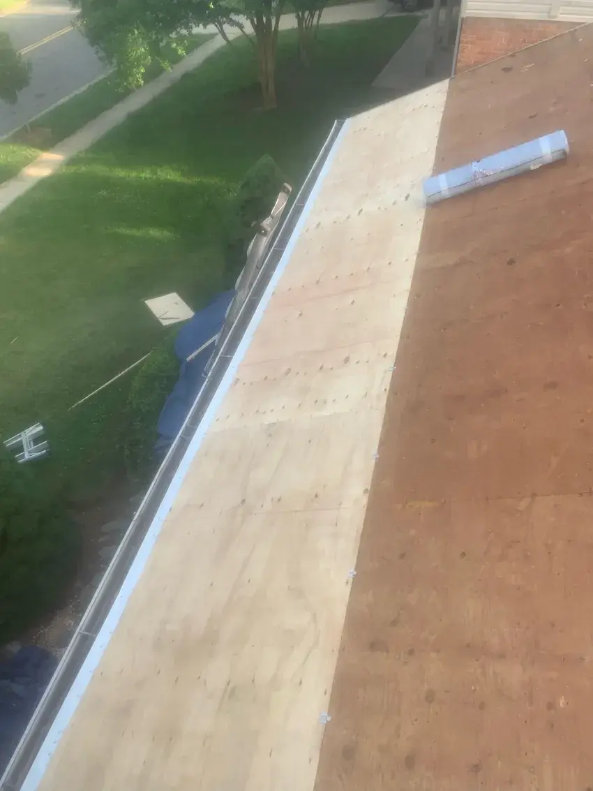 Brown metal standing seam roof installed in Millersville, MD.
