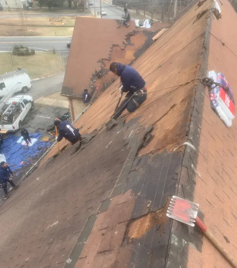 Copper colored metal roof in Gaithersburg, MD.