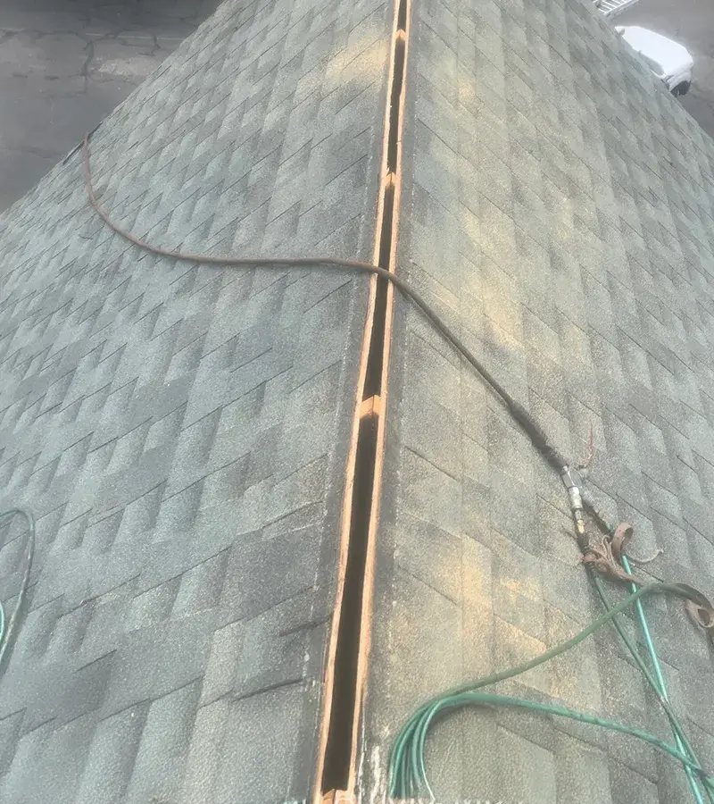 Copper colored metal roof in Gaithersburg, MD.