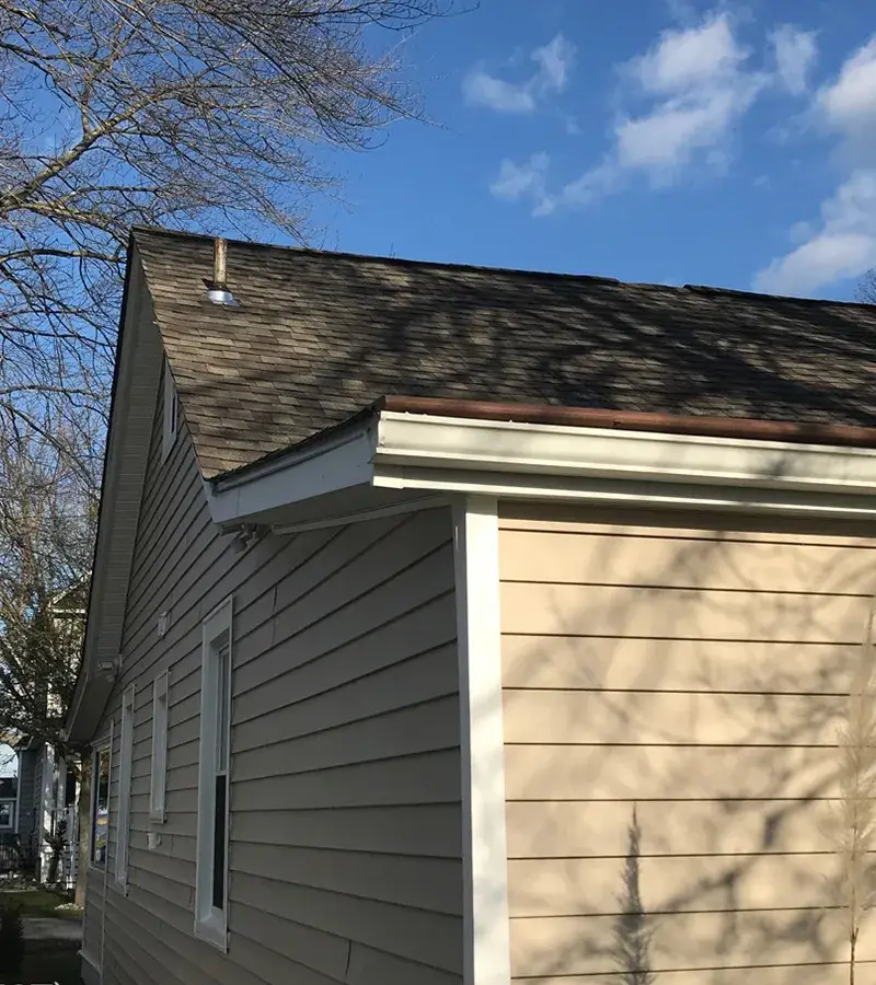 Copper colored metal roof in Gaithersburg, MD.
