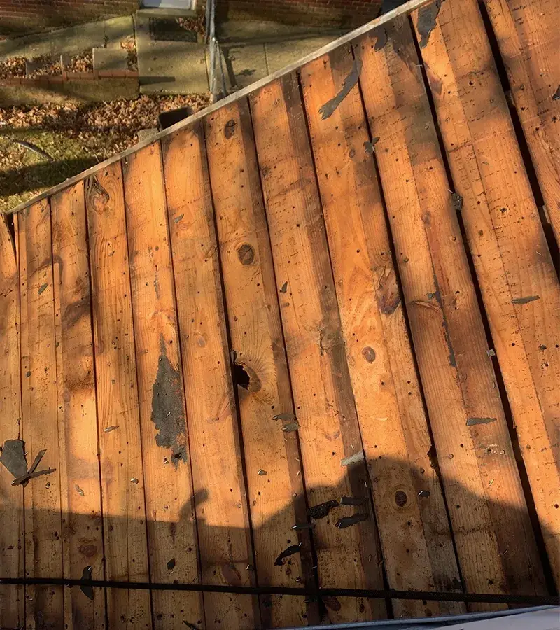 Copper colored metal roof in Gaithersburg, MD.