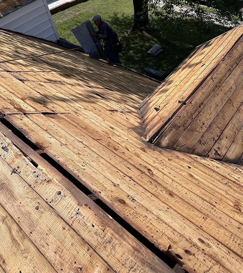 Copper colored metal roof in Gaithersburg, MD.