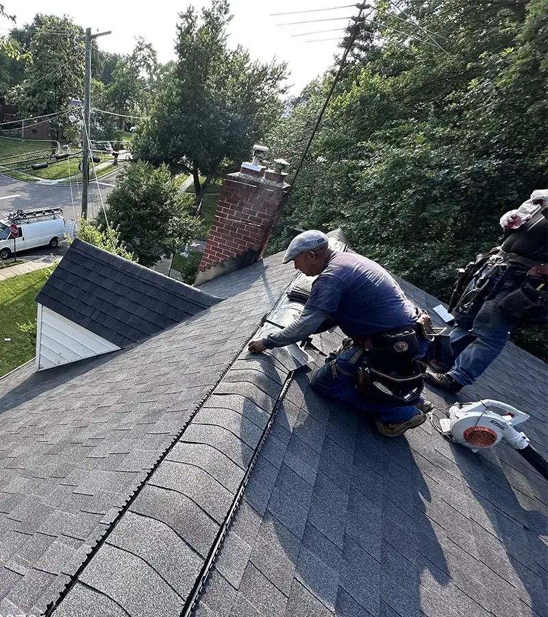 Brown metal standing seam roof installed in Millersville, MD.