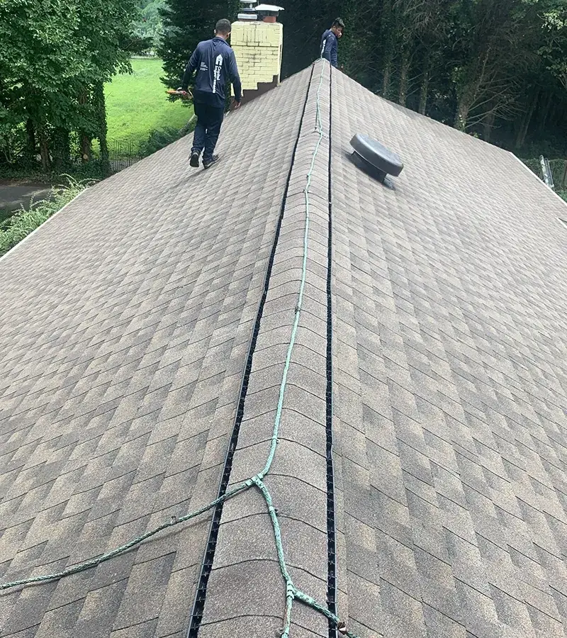 Copper colored metal roof in Gaithersburg, MD.