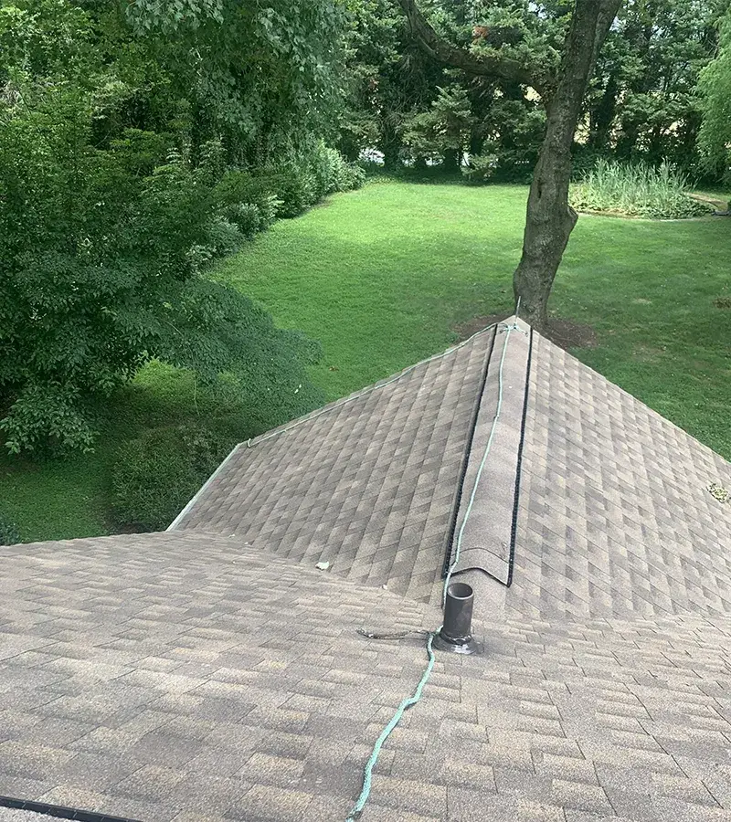 Brown metal standing seam roof installed in Millersville, MD.