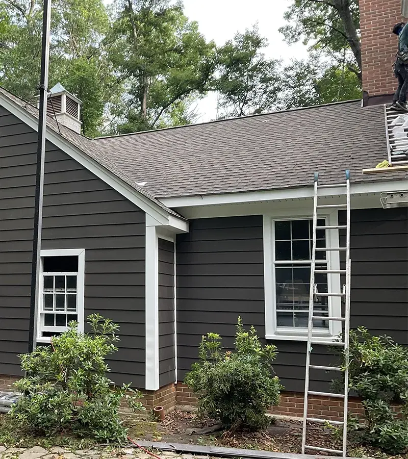 Brown metal standing seam roof installed in Millersville, MD.