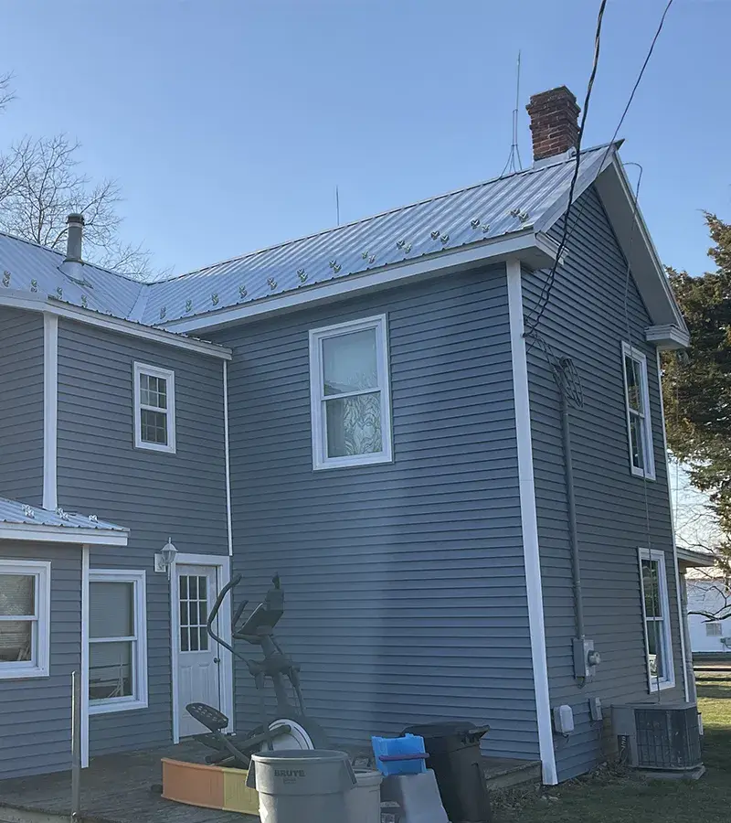 Brown metal standing seam roof installed in Millersville, MD.