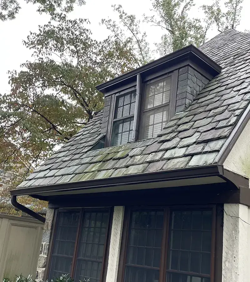 Brown metal standing seam roof installed in Millersville, MD.