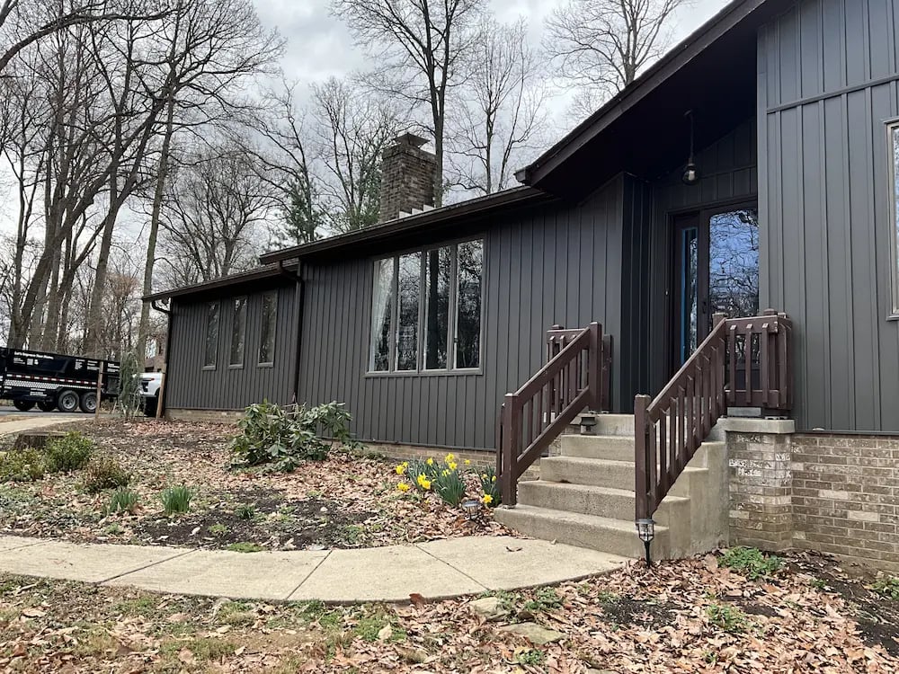 after photo of vertical siding replacement in frederick md