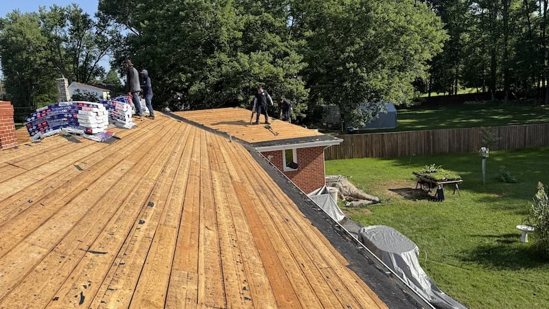Photo of Plank Wood Sheathing on a roof in Silver Spring MD