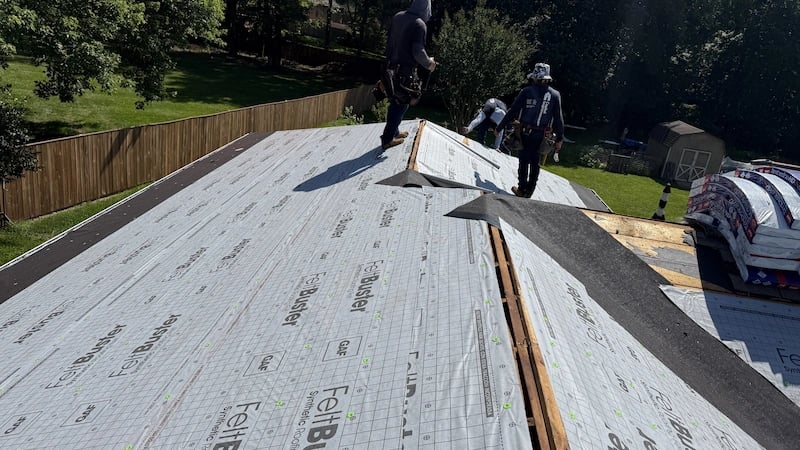 Photo of the underlayments during a GAF Golden Pledge Roof Replacement in Silver Spring MD